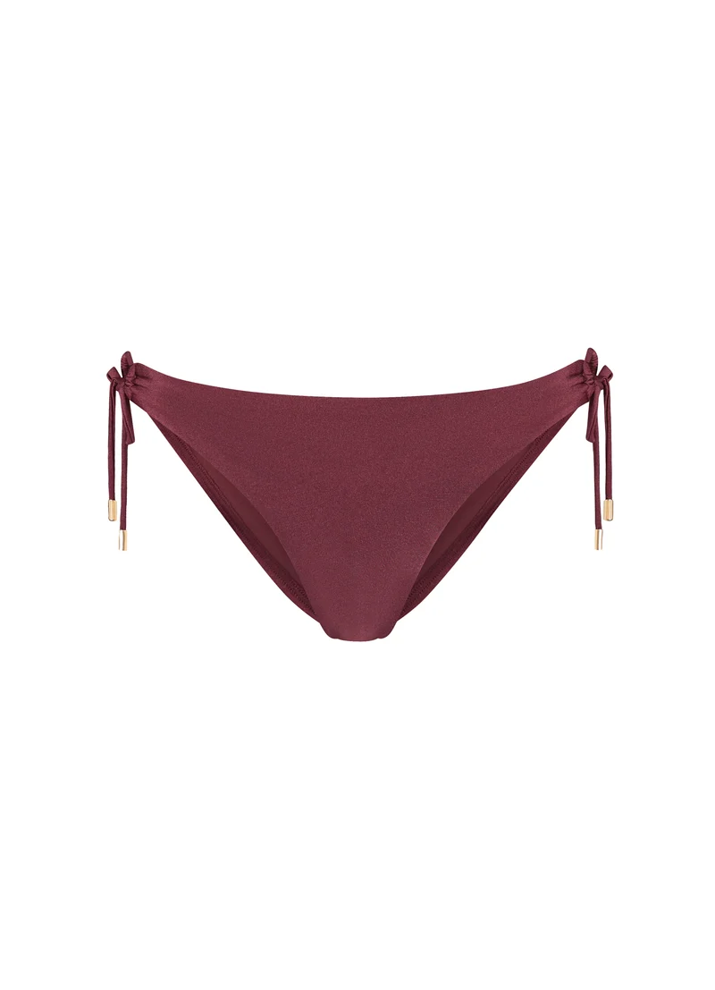 Burgundy Shine strik bikinibroekje