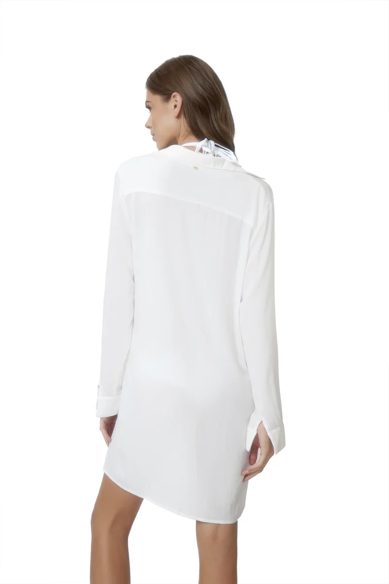 Luxe Witte Strandblouse Dames - PQ Swim Lace Cover-Up