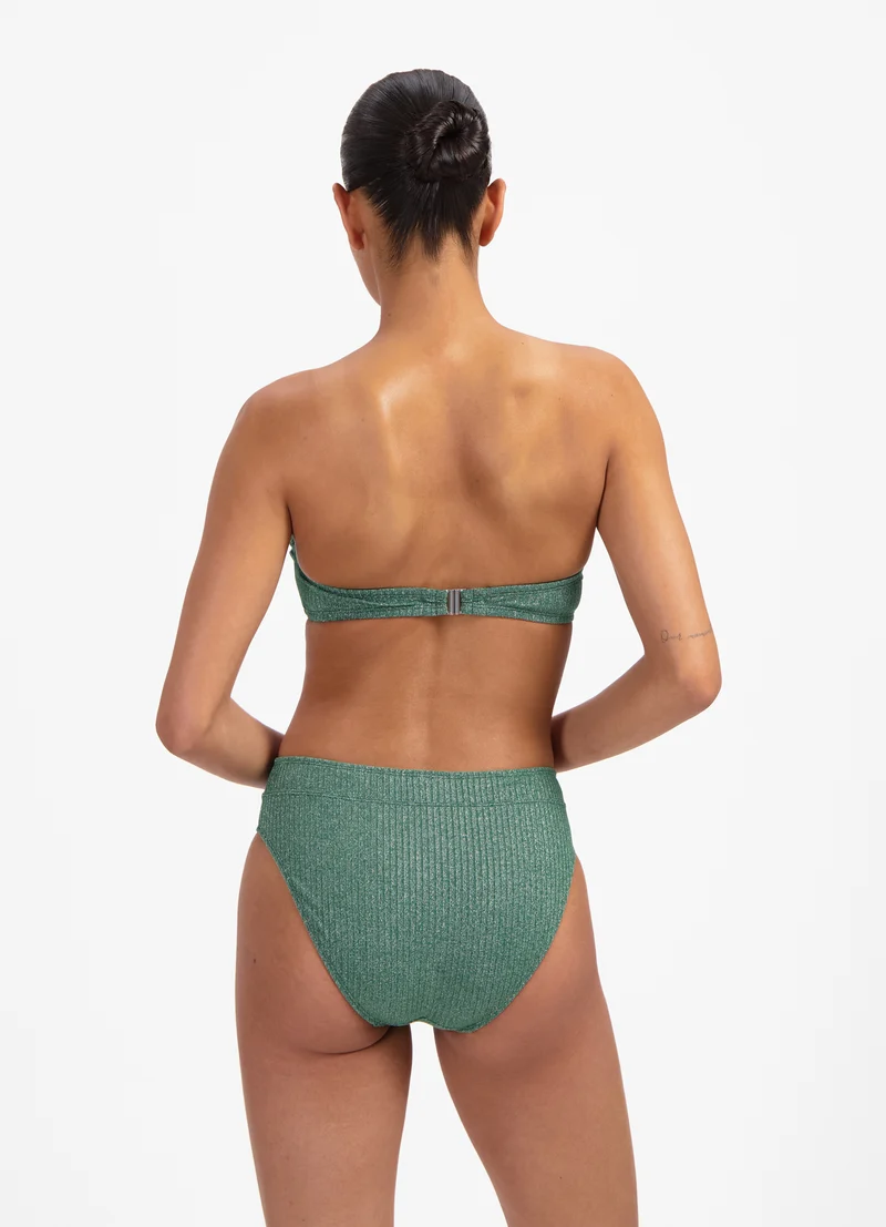 Green Glitter high waist bikinibroekje