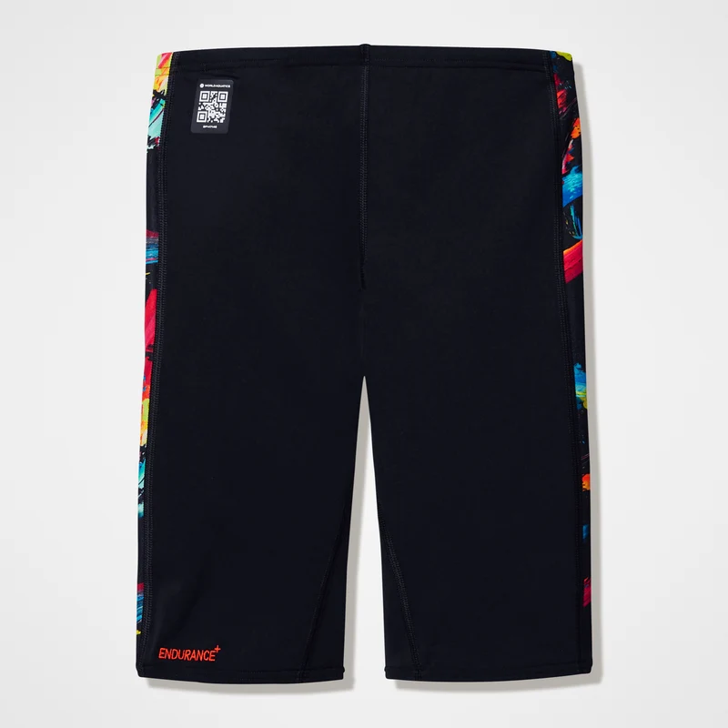 Boys Fastskin Endurance+ Max Printed High Waist Jammer Black/Red