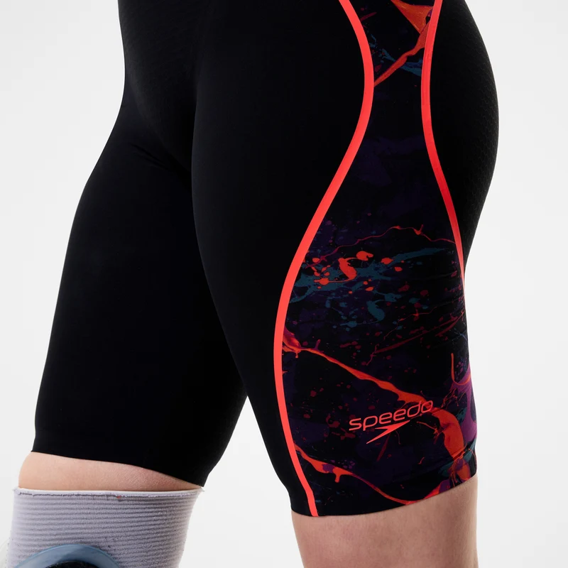 Women's Fastskin LZR Pure Intent 2.0 Printed Openback Kneeskin Black/Red
