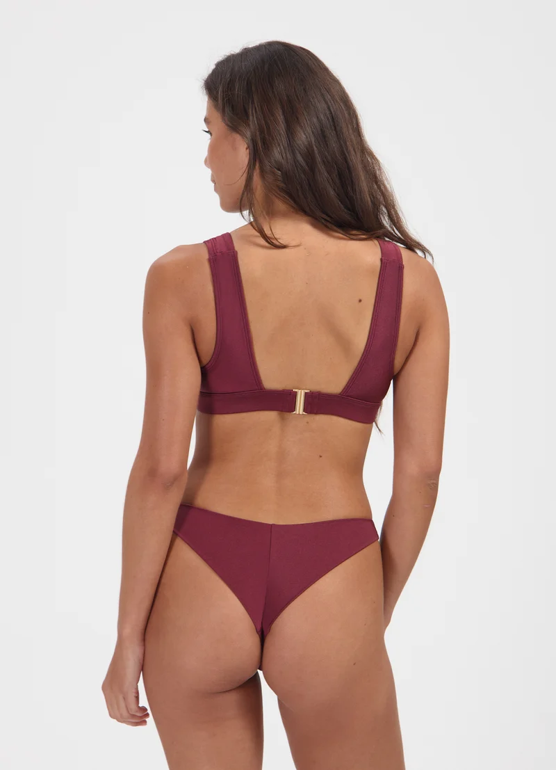 Burgundy Shine shape bikinitop