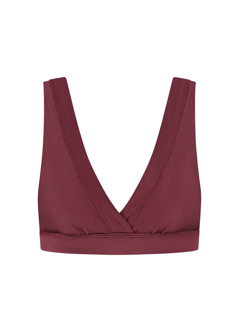 Burgundy Shine shape bikinitop