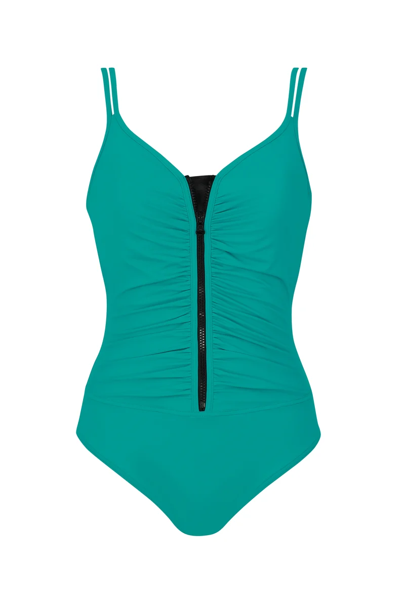 Color Up Zipper Swimsuit
