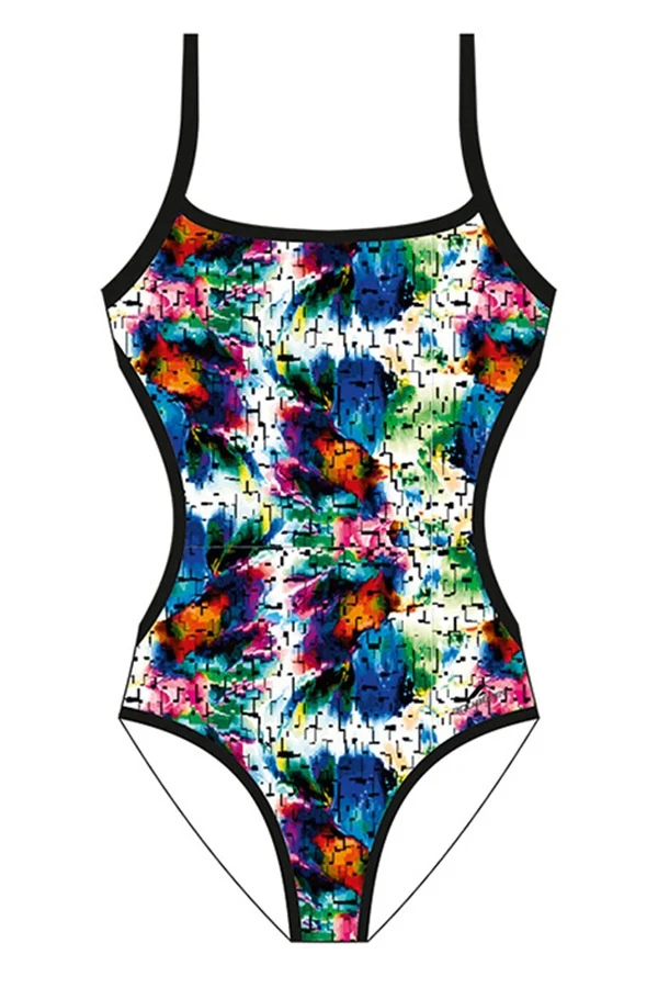Aquafeel Damen Badeanzug V Back Swipes