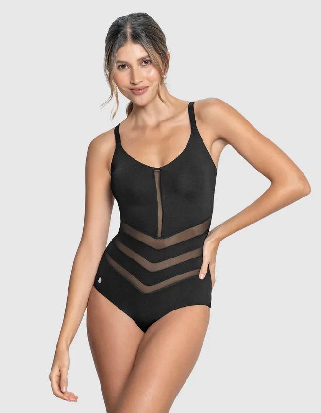 Afslankend Zwart Badpak - Corrigerend Shaping Dames | Maat M