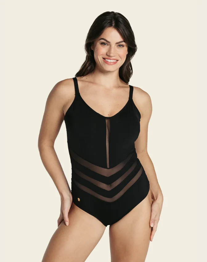 Afslankend Zwart Badpak - Corrigerend Shaping Dames | Maat M