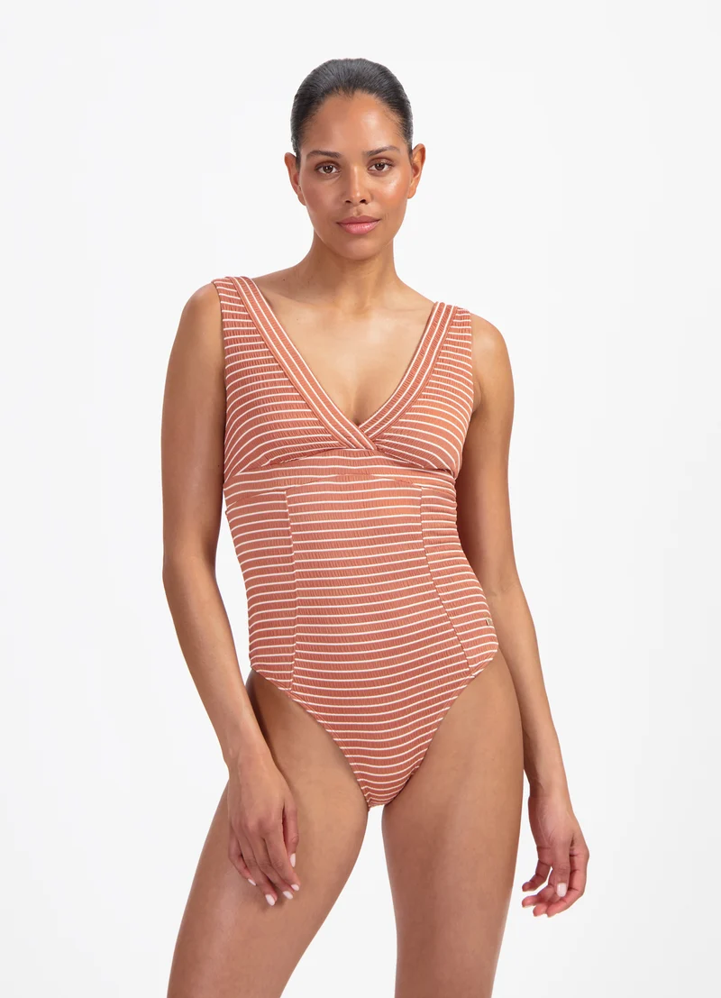 Caramel Stripe V-shape badpak