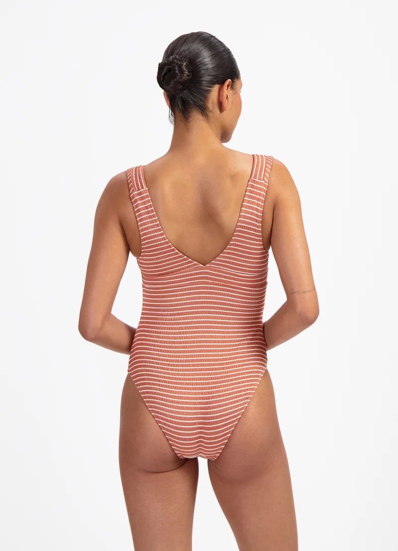 Caramel Stripe V-shape badpak
