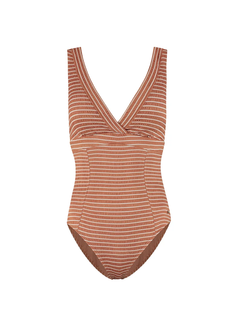 Caramel Stripe V-shape badpak