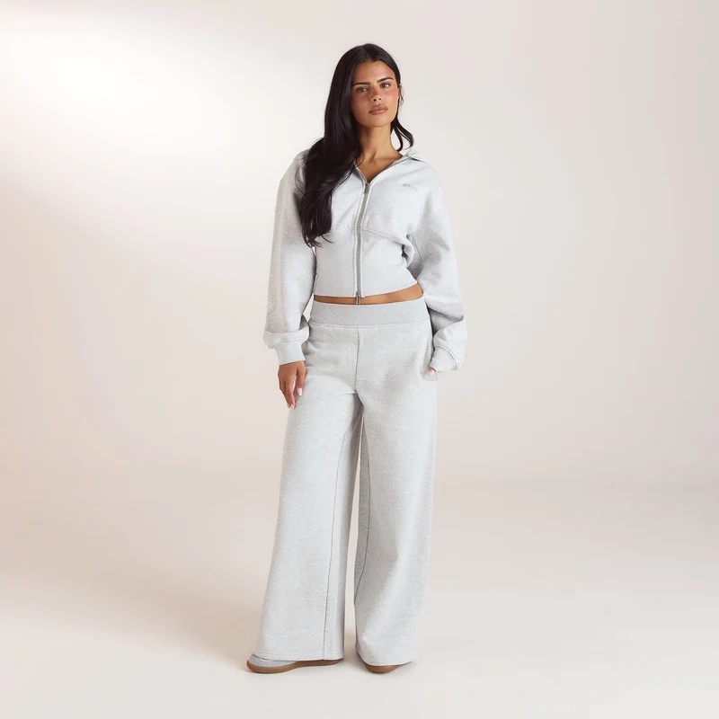 Taillierter Zip-Hoodie - Grau
