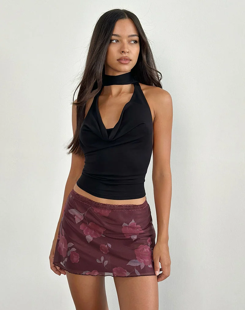 Jeor Minirock in Blooming Rose Burgundy
