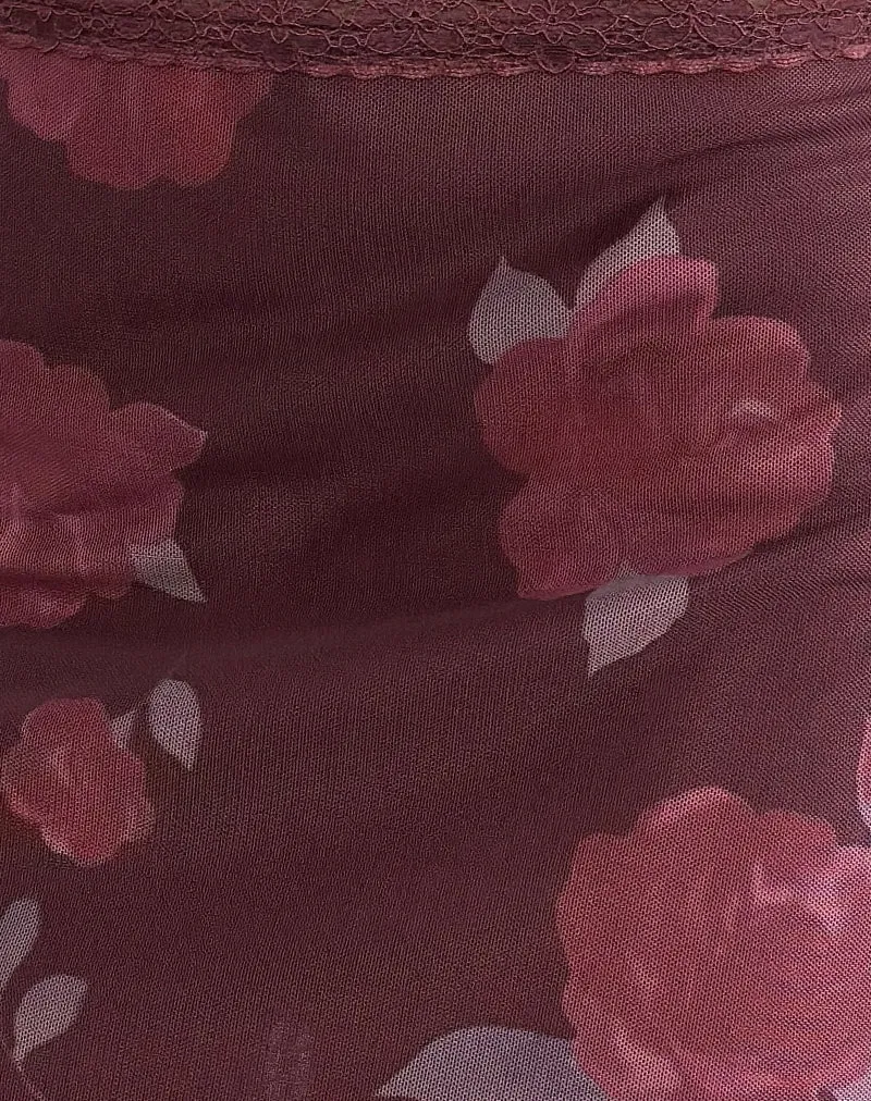 Jeor Minirock in Blooming Rose Burgundy