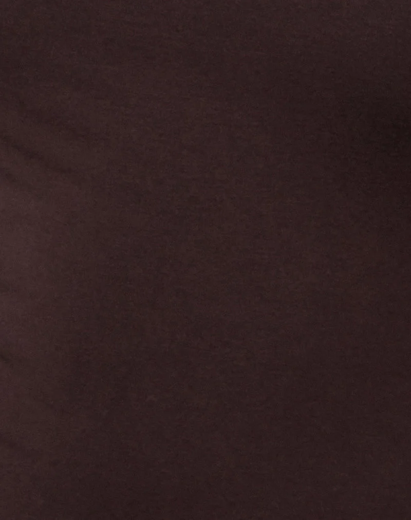 Idra Asymmetrisches Top aus Jersey Bitter Chocolate