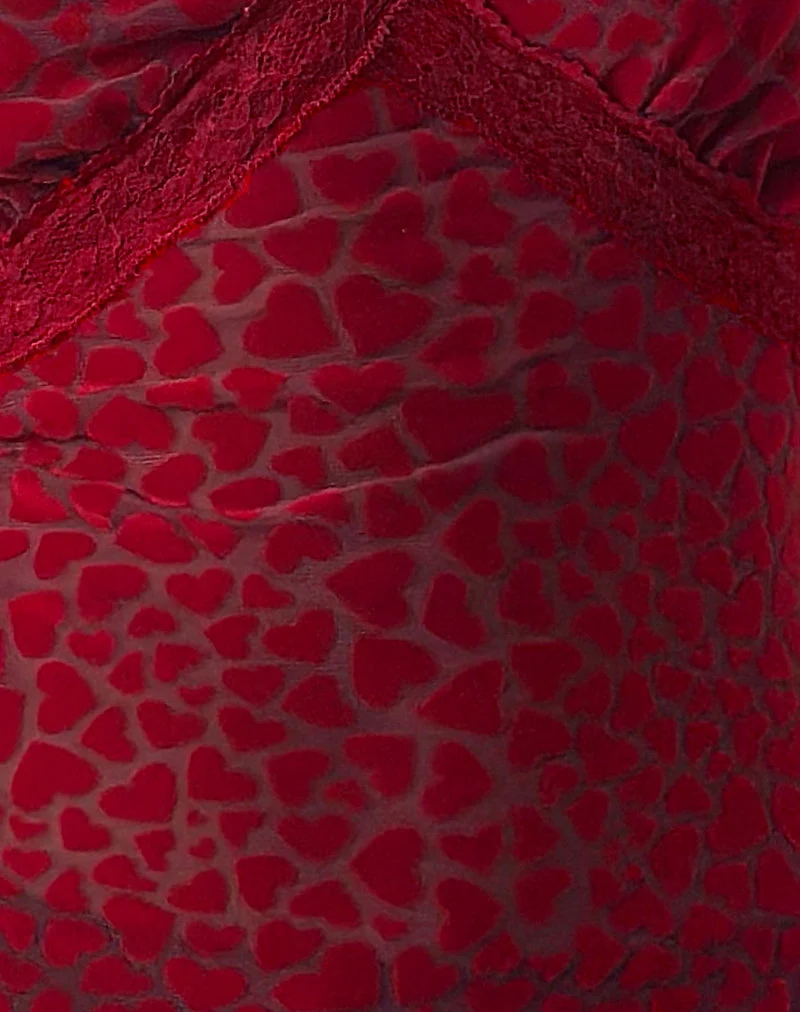 Alcesta Cami Top in Herzflock Maroon