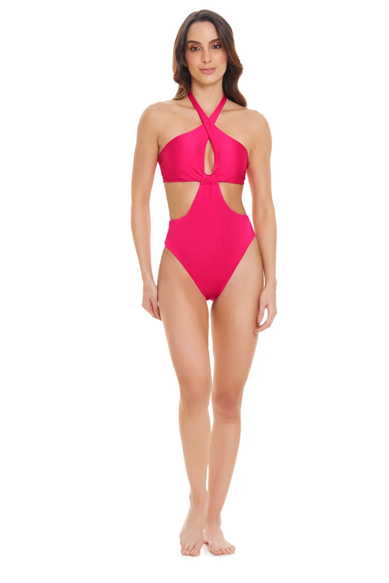 Fuchsia Monokini - Luxe Badpak met Shaping Effect