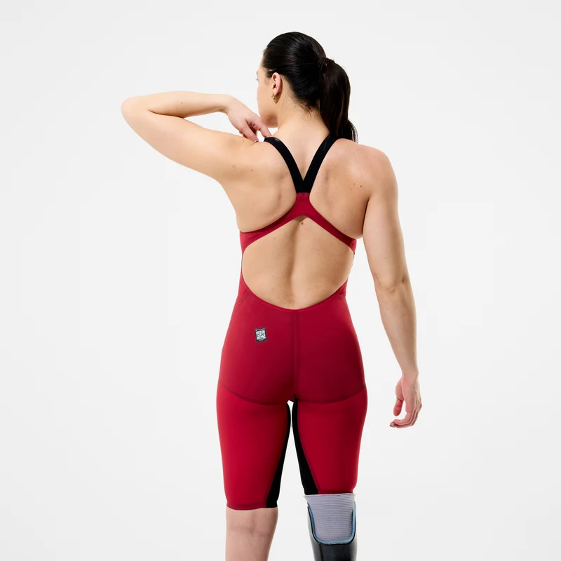 Women's Fastskin LZR Pure Valor 2.0 Openback Kneeskin Red/Black