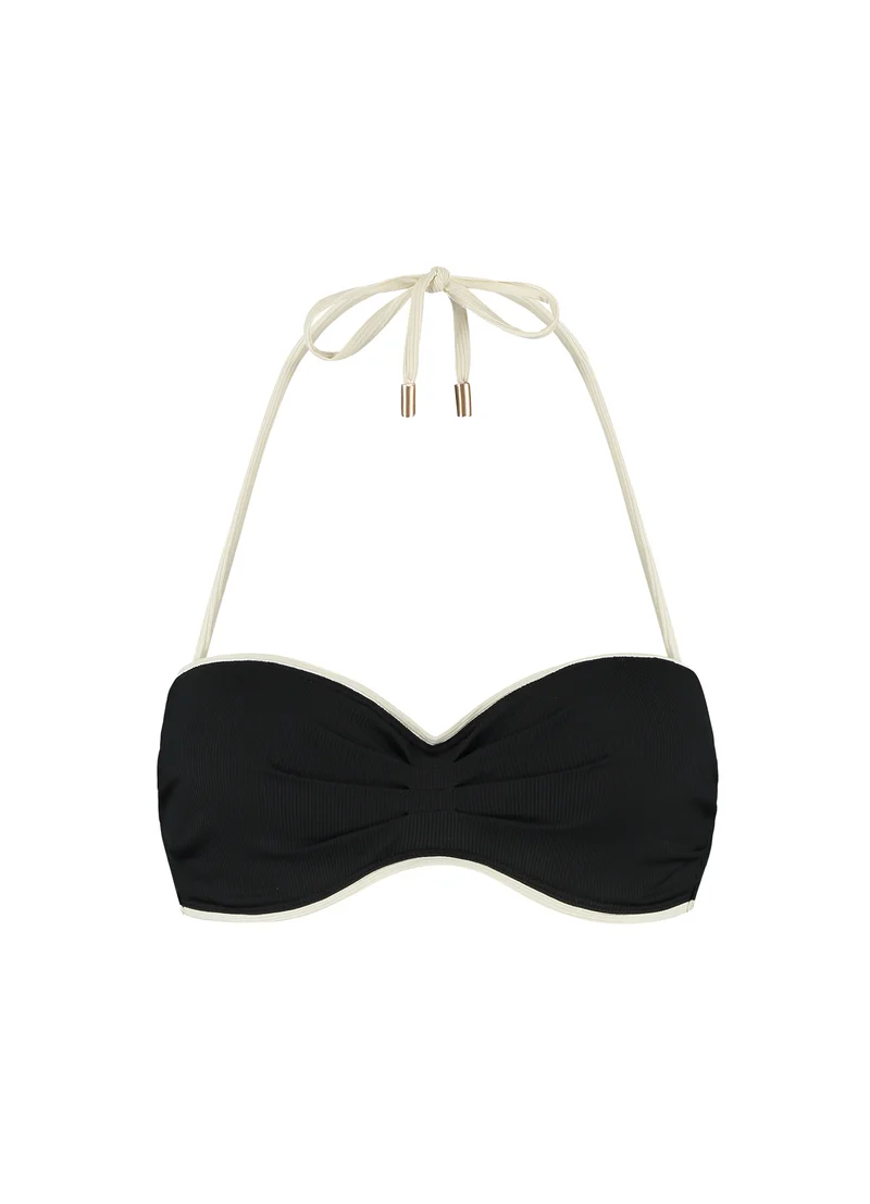 Vanilla & Black bandeau bikinitop