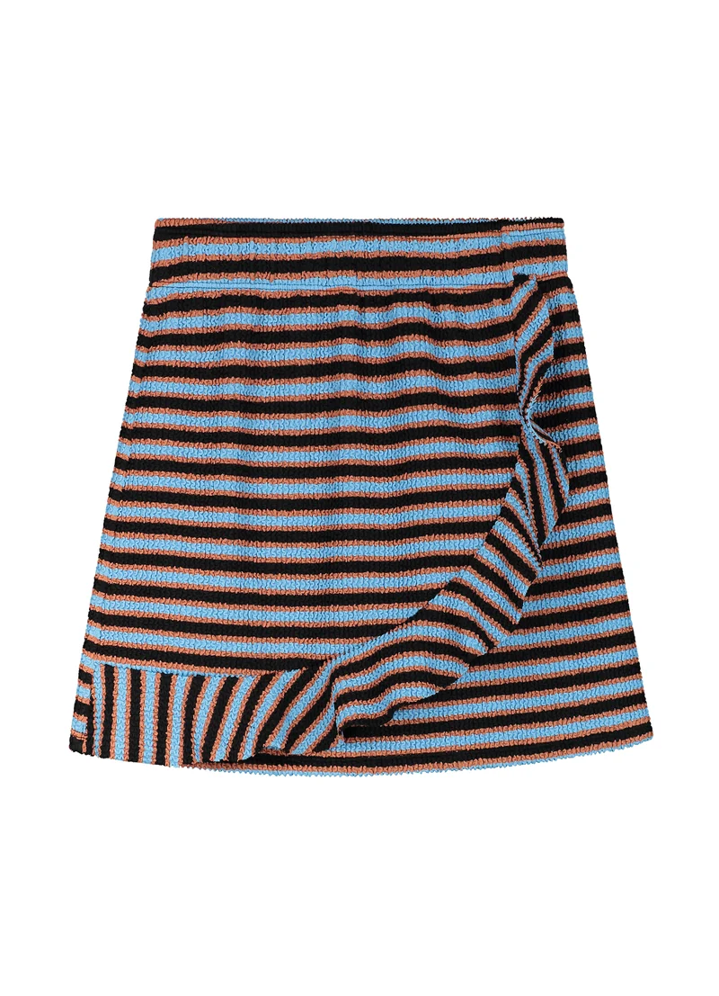 Kids Blue Ribbed Stripe rokje