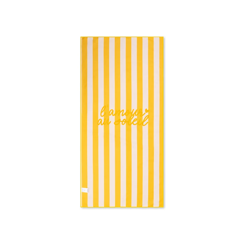 Beach Towel Microfiber - Yellow - Flower Market - 135 x 65 cm