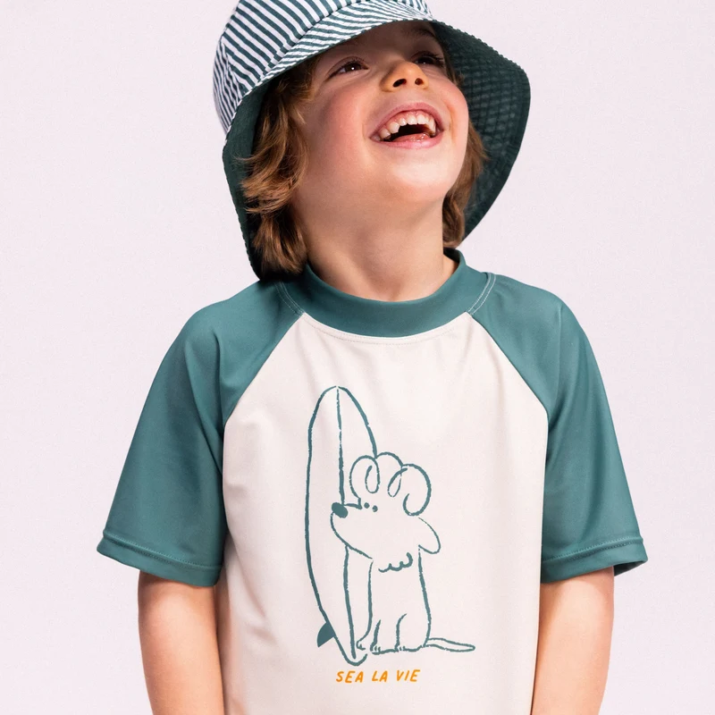 Swimming T-Shirt Short Sleeves - Green - Surfer
