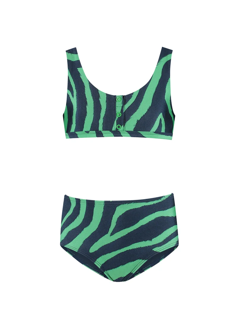 Kids Green Tiger sporty bikiniset