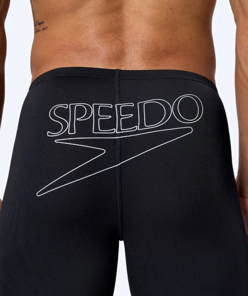 Speedo lange Badehose für Herren - Endurance Logo - Schwarz