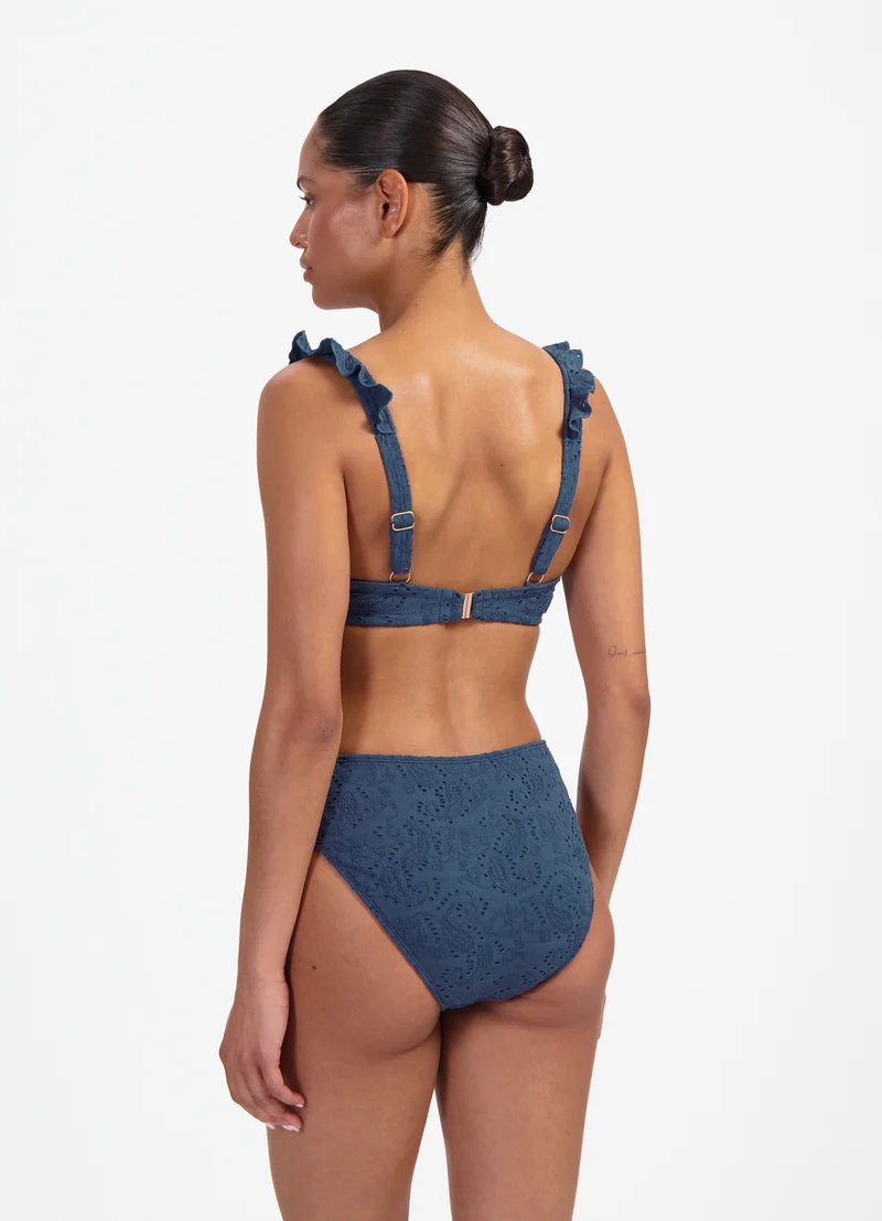 Nightsky Embroidery full cup bikinitop