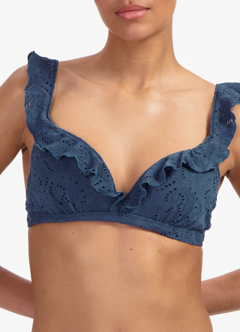 Nightsky Embroidery ruffle bikinitop