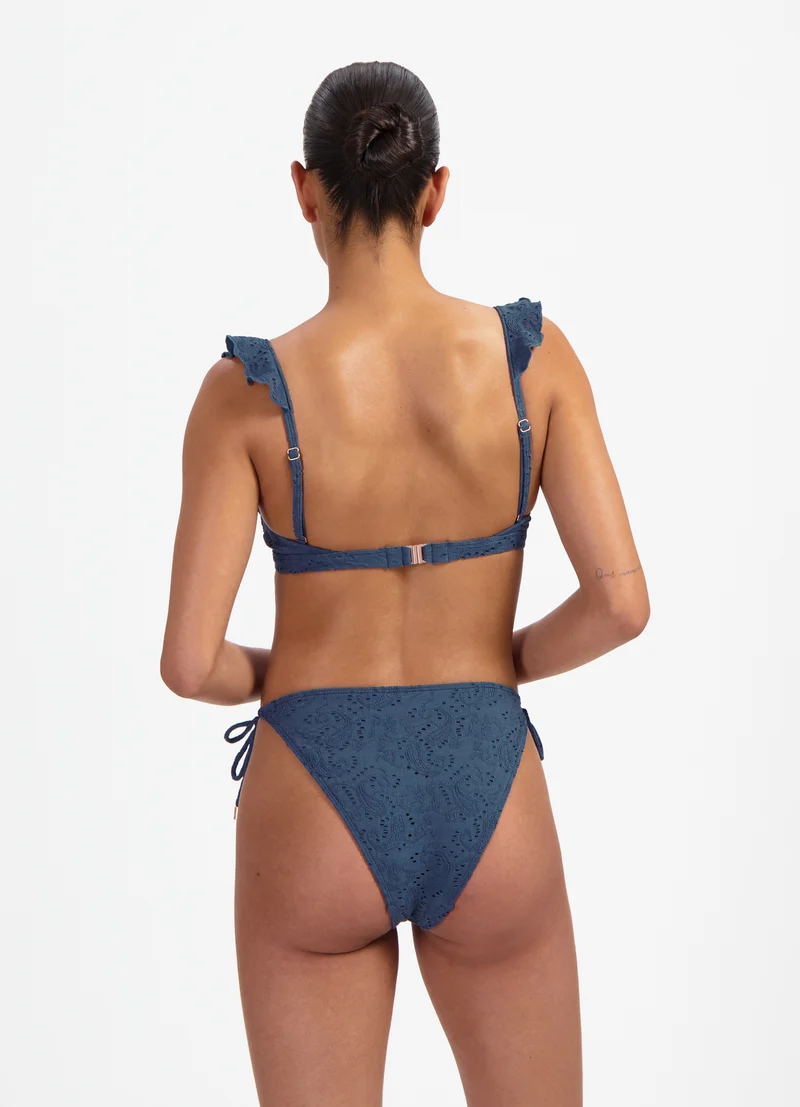 Nightsky Embroidery ruffle bikinitop