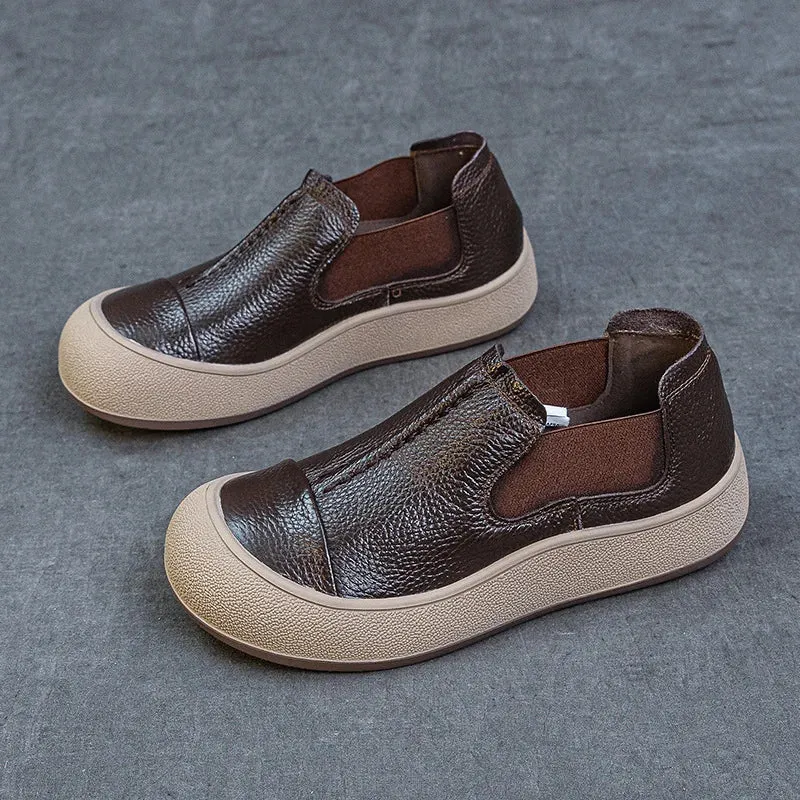 Jiany Damen-Ballerinas aus Rindsleder – Retro-Stil, schlichte Freizeit-Sportschuhe