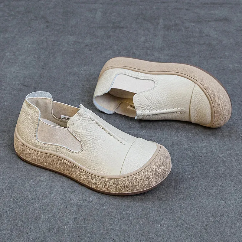 Jiany Damen-Ballerinas aus Rindsleder – Retro-Stil, schlichte Freizeit-Sportschuhe