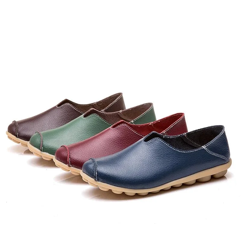 Bunte Lederslipper für Damen – Weiche Slipper aus echtem Leder