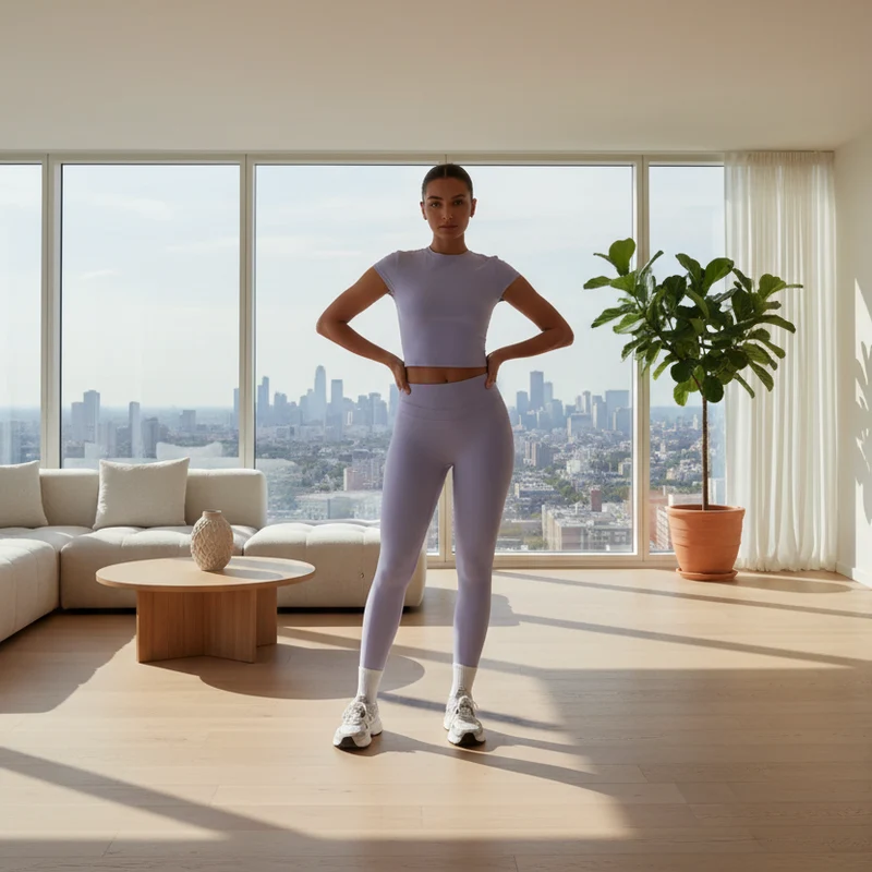 Mikeyoga Damen-Yoga-Set – 2-teilige Sportbekleidung: Leggings und Crop-Top