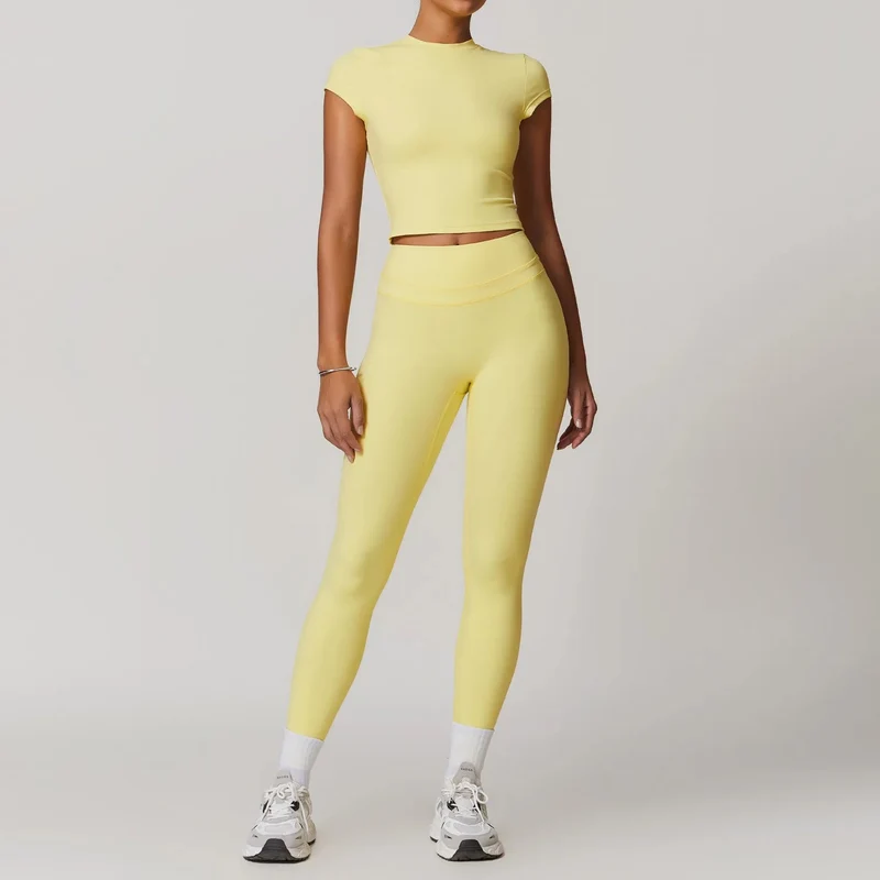 Mikeyoga Damen-Yoga-Set – 2-teilige Sportbekleidung: Leggings und Crop-Top