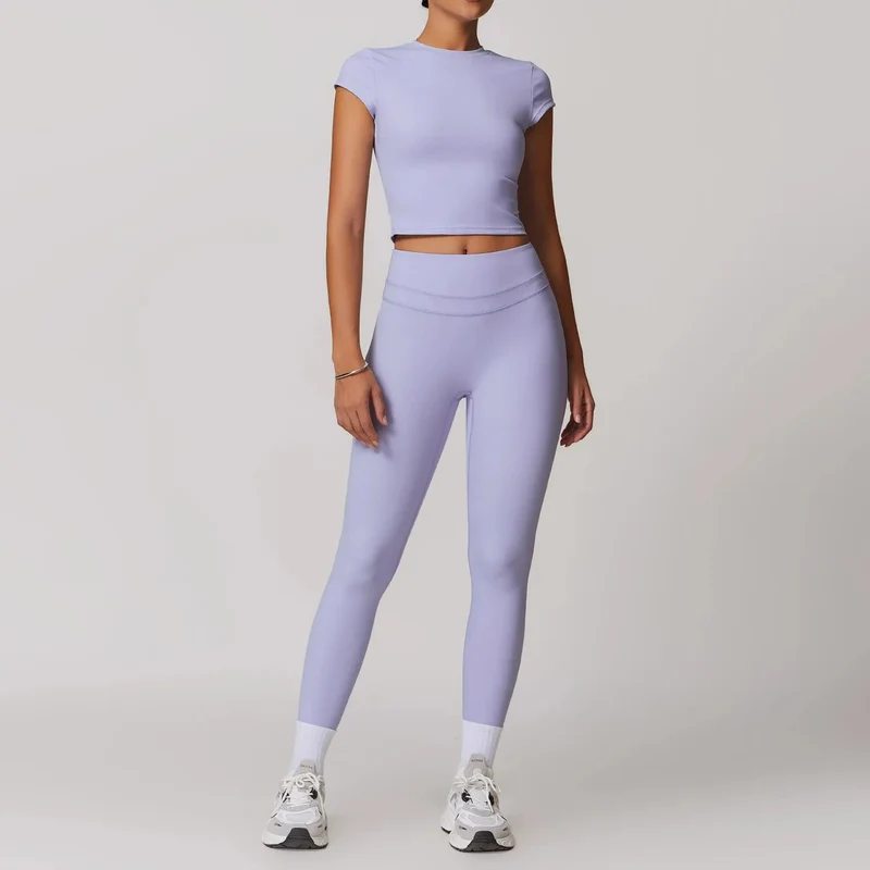 Mikeyoga Damen-Yoga-Set – 2-teilige Sportbekleidung: Leggings und Crop-Top