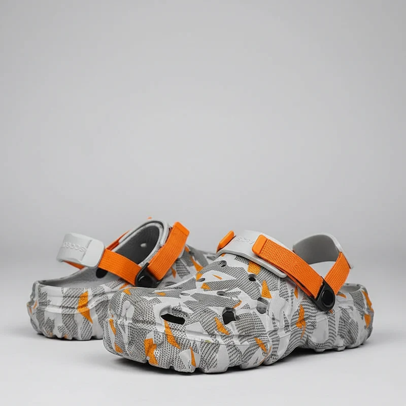 Herren-Gartenclogs, Sandalen, Outdoor-Flip-Flops, große Größen 46-47, Camouflage-Hausschuhe