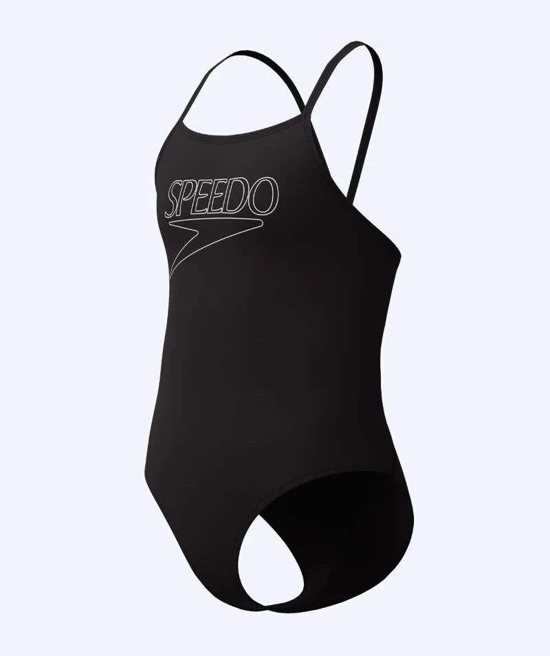 Speedo Badeanzug für Mädchen - Endurance Logo Thinstrap - Schwarz