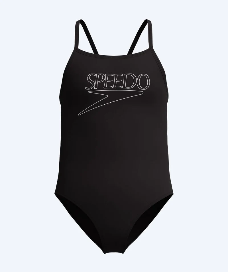 Speedo Badeanzug für Mädchen - Endurance Logo Thinstrap - Schwarz