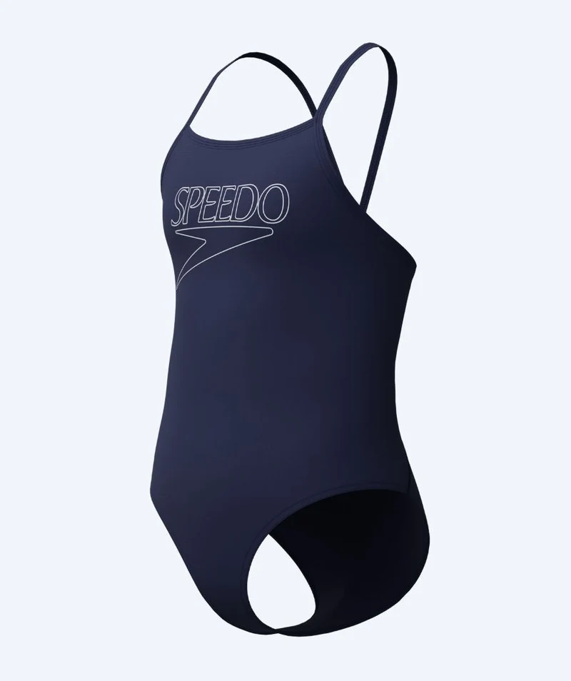 Speedo Badeanzug für Mädchen - Endurance Logo Thinstrap - Dunkelblau