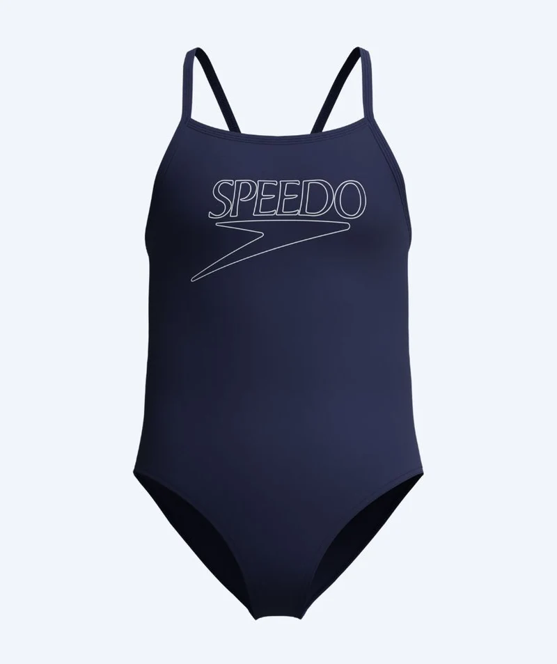 Speedo Badeanzug für Mädchen - Endurance Logo Thinstrap - Dunkelblau