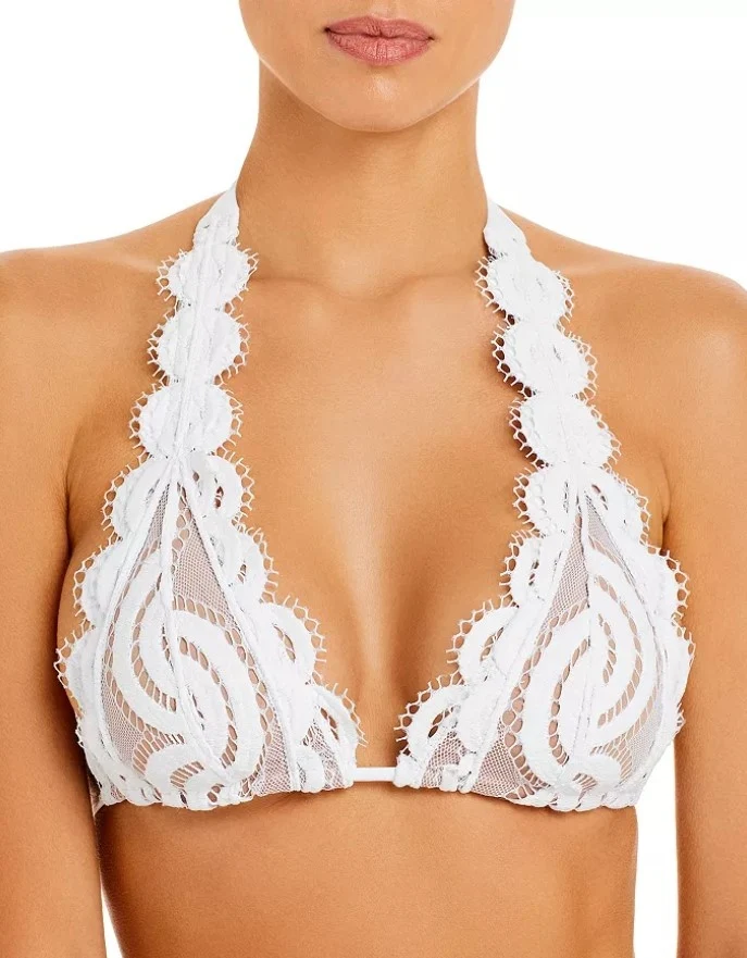 Witte Halter Bikini Top PQ Swim | Kant Cupmaten A-D Luxe Dames