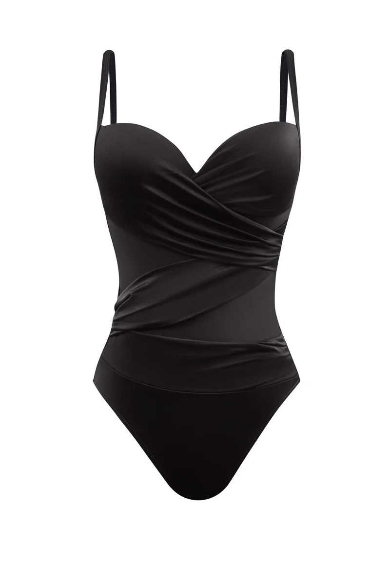 Push-Up Badpak Zwart Dames | Corrigerend Afslankend Saman Swimwear