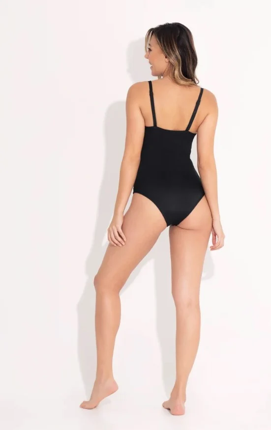 Push-Up Badpak Zwart Dames | Corrigerend Afslankend Saman Swimwear