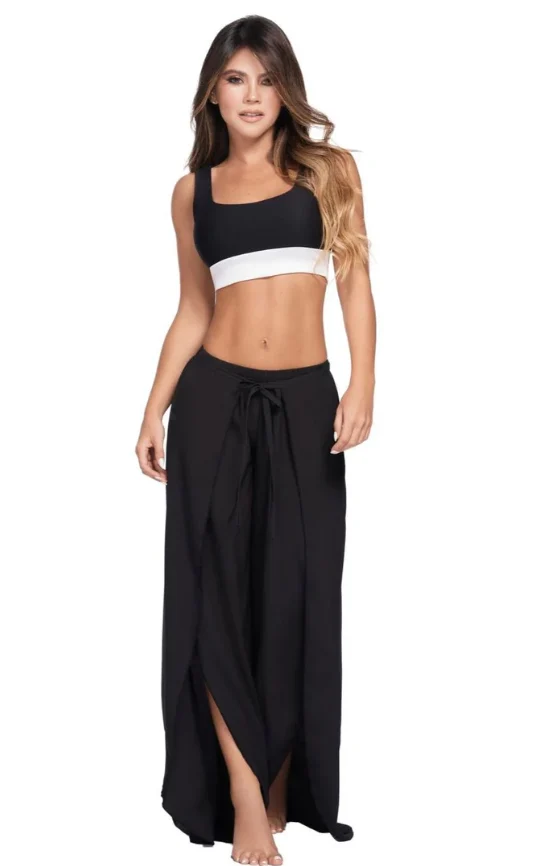 Zwarte Strandbroek Dames - Luchtige Zomerbroek Cover-Up