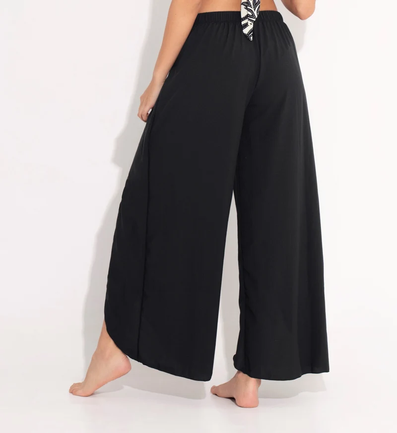 Zwarte Strandbroek Dames - Luchtige Zomerbroek Cover-Up