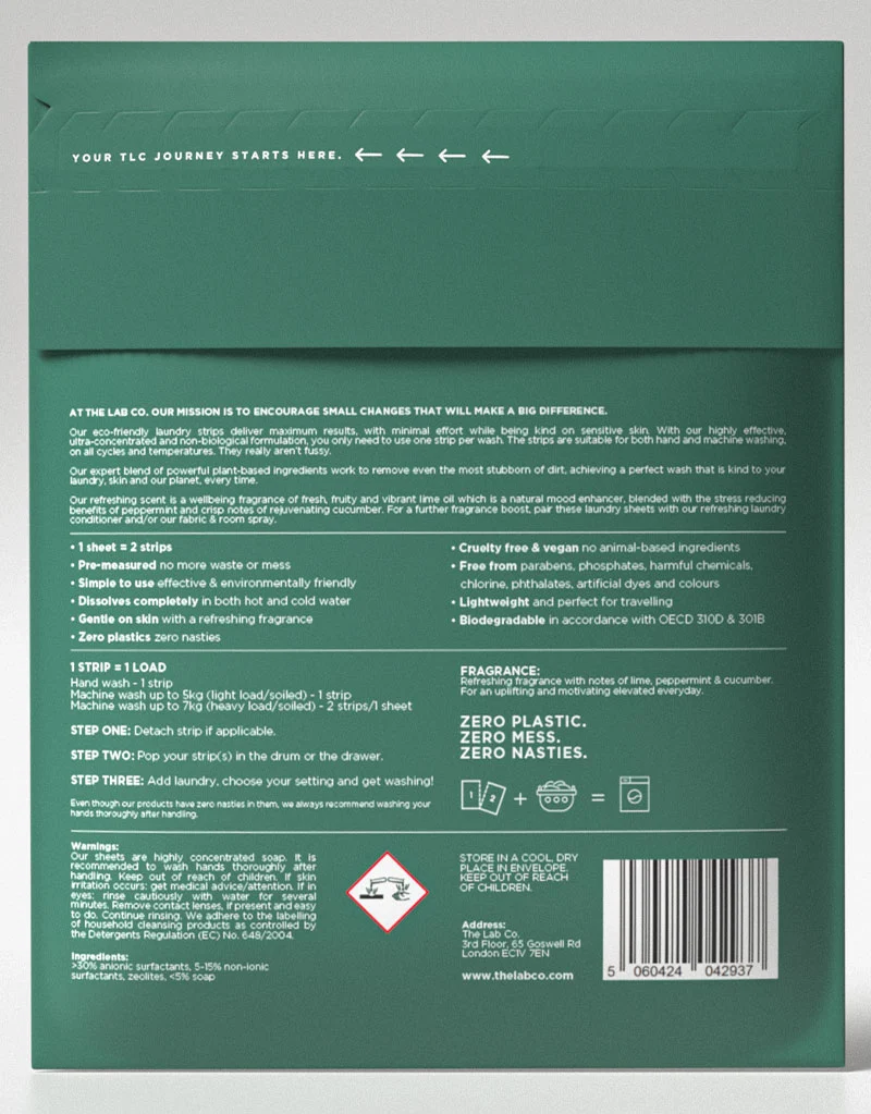 The Lab Co Laundry Strips 32 Pack Refreshing