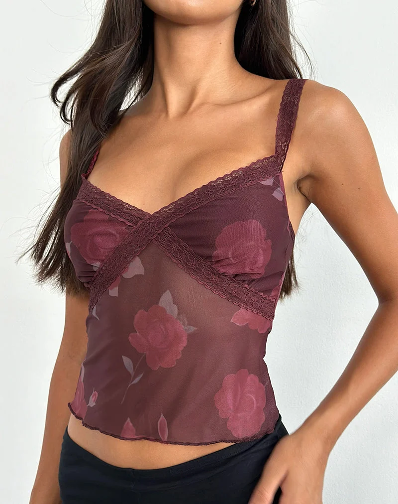 Rasa Cami Top in blühendem Rose Burgundy