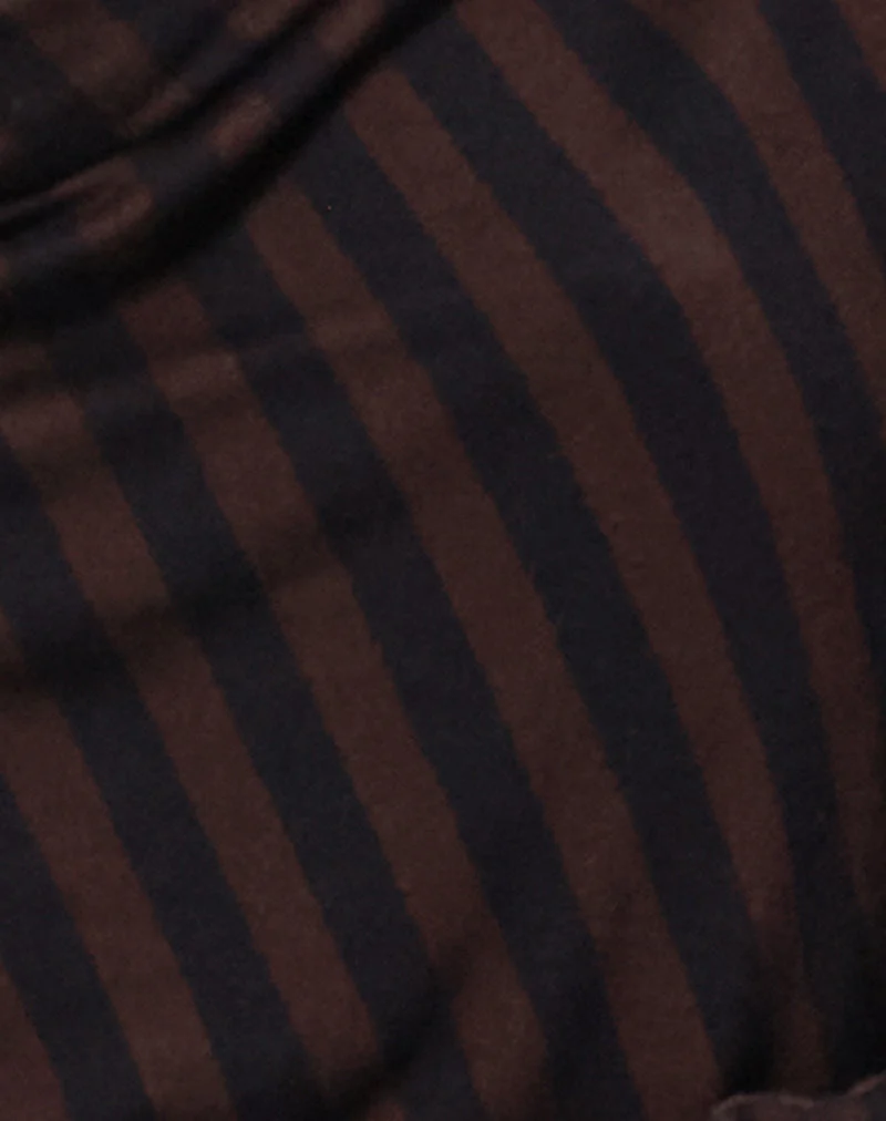 Nirmala Top aus Diagonal- und Ministreifen Maroon