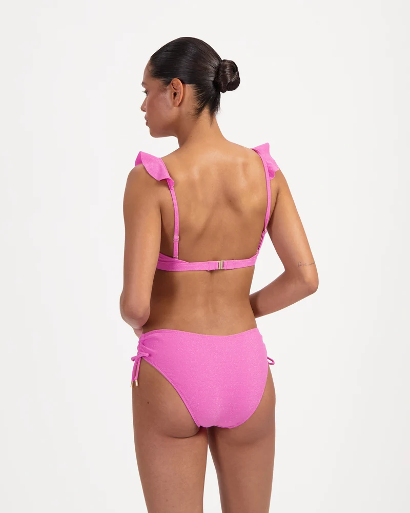 Pink Shimmer ruffle bikinitop